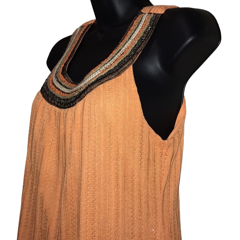 MAURICES Bead Neck Orange Dressy Tank Top/Blouse~S